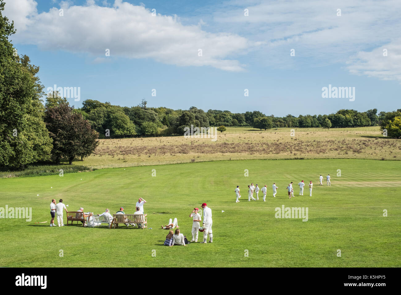 Match de cricket goodnestone park kent uk Banque D'Images