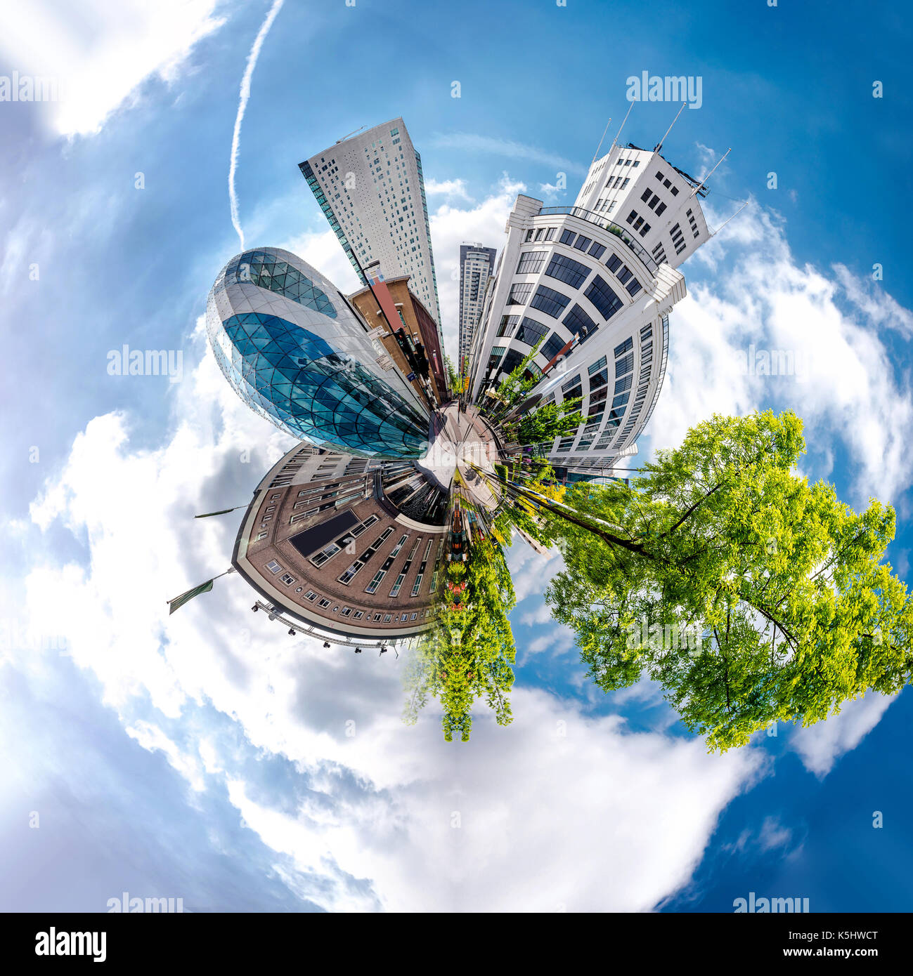 Petite planète sphère 360 degrés. panorama de eindhoven, Pays-Bas Banque D'Images