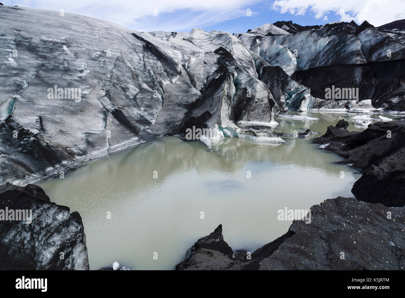 Glacier de Sólheimajökull, Islande Banque D'Images