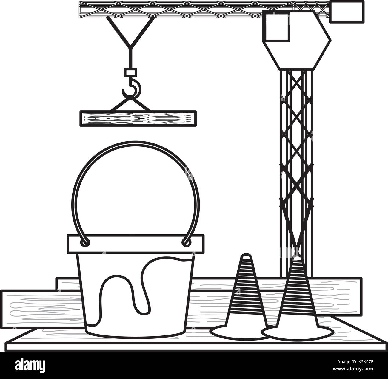 Conception en construction Illustration de Vecteur