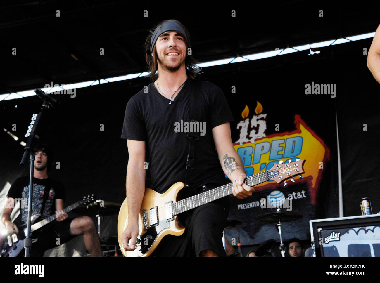 Alex gaskarth all time low effectue 2009 Vans Warped Tour tour final day Home Depot Center Carson. Banque D'Images