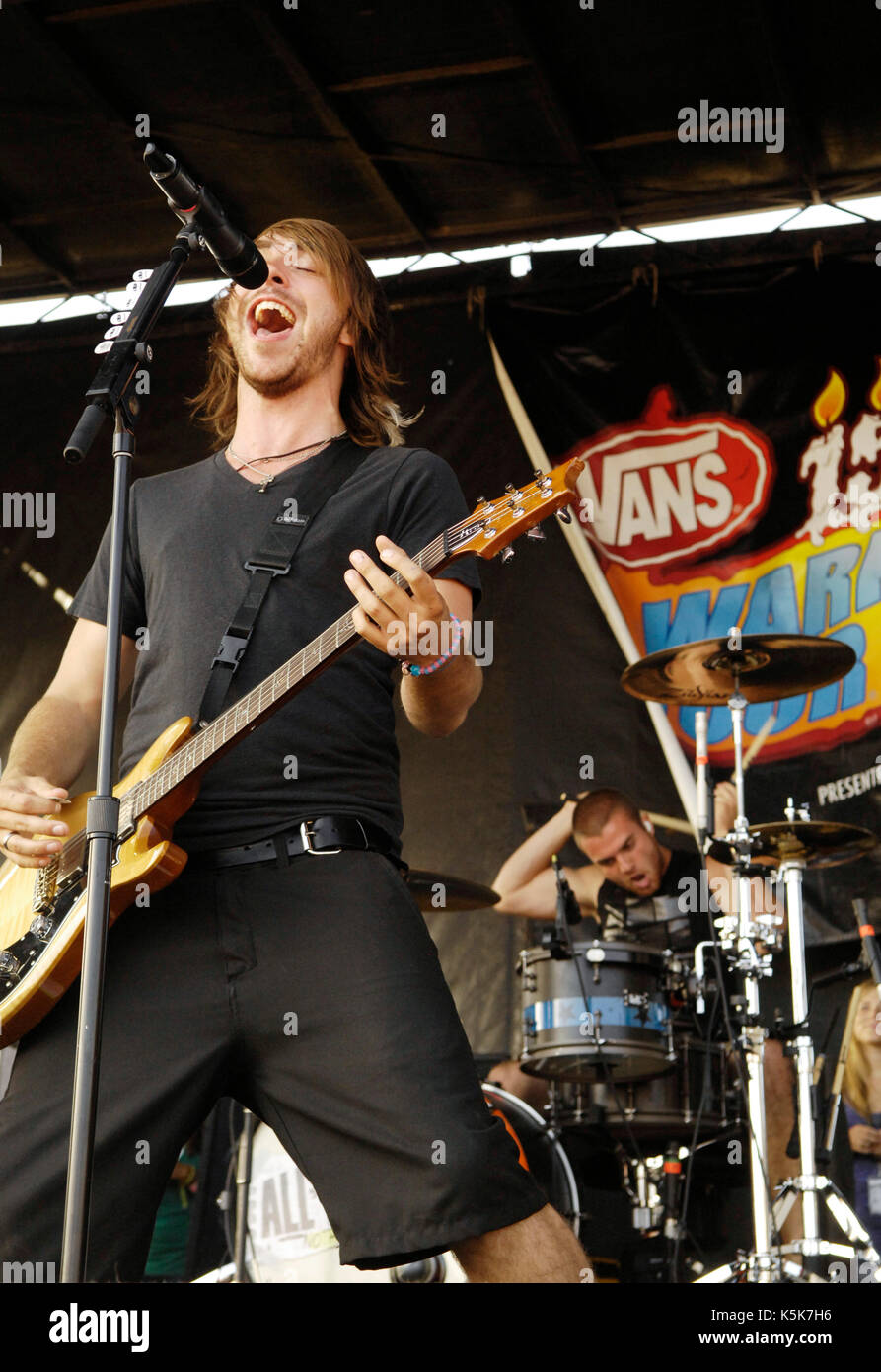 Alex gaskarth all time low effectue 2009 Vans Warped Tour tour final day Home Depot Center Carson. Banque D'Images