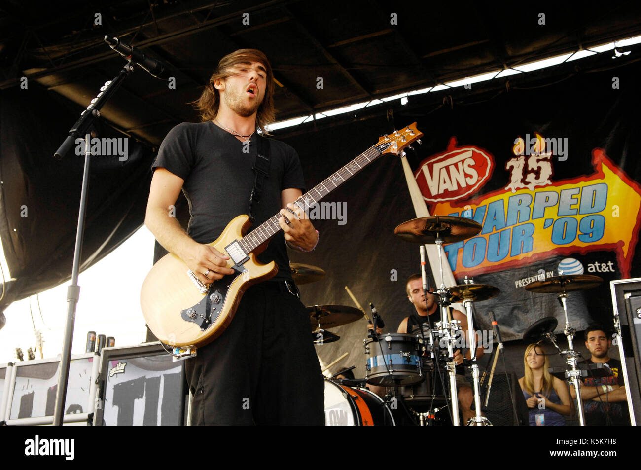 Alex gaskarth all time low effectue 2009 Vans Warped Tour tour final day Home Depot Center Carson. Banque D'Images