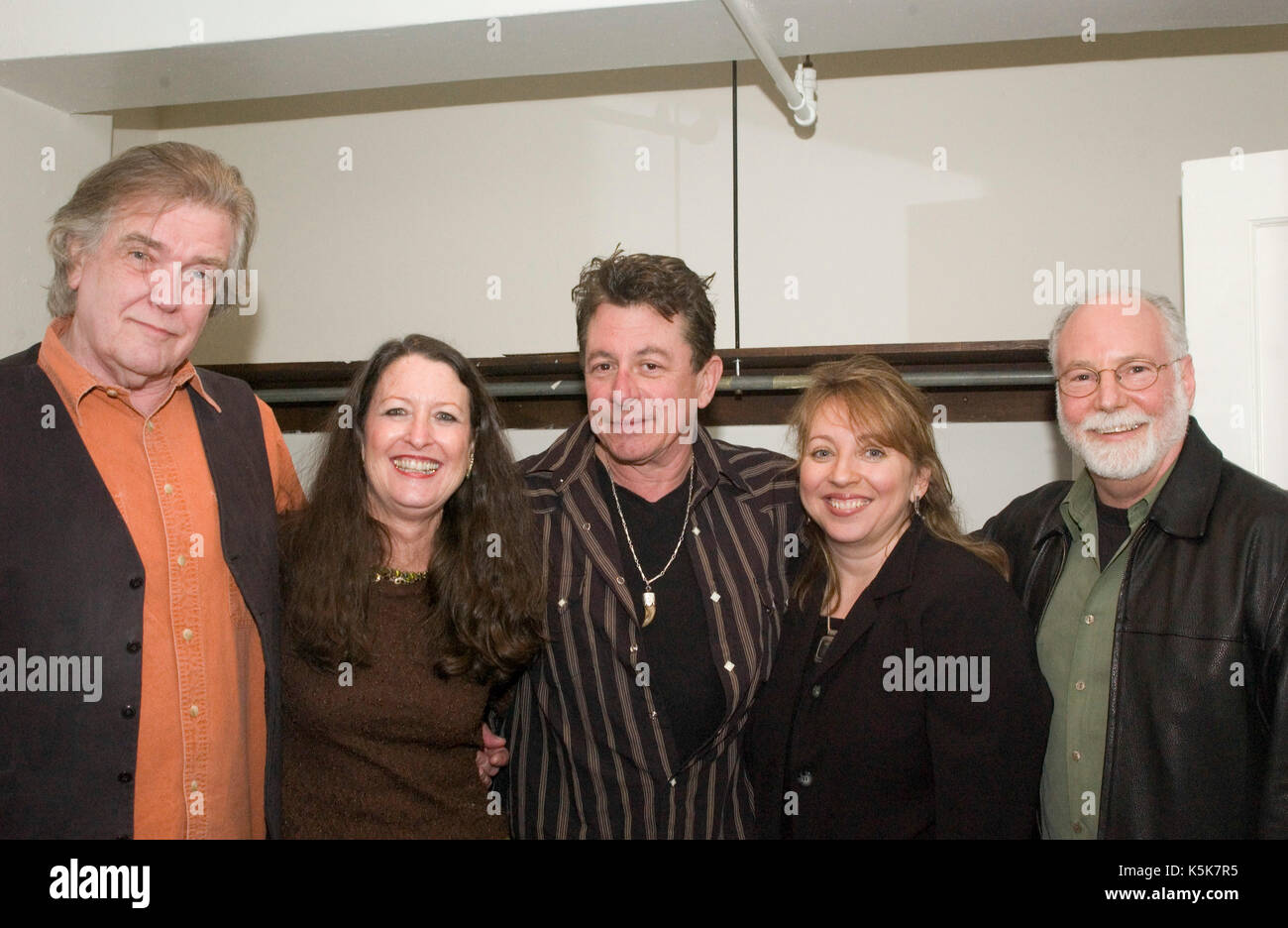 Guy clark,peggie jones,joe ely,guest hale milgrim arlington backstage théâtre Santa Barbara, ca. Banque D'Images