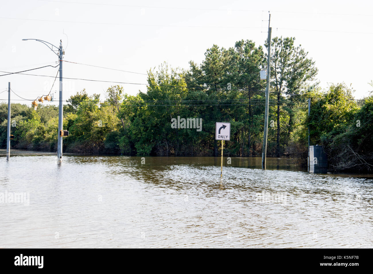 Houston, Texas, USA. 9 septembre, 2017. L'eau debout en houston reste depuis l'ouragan Harvey, sur eldridge près de addicks crédit : réservoir Casey Martin/Alamy live news Banque D'Images