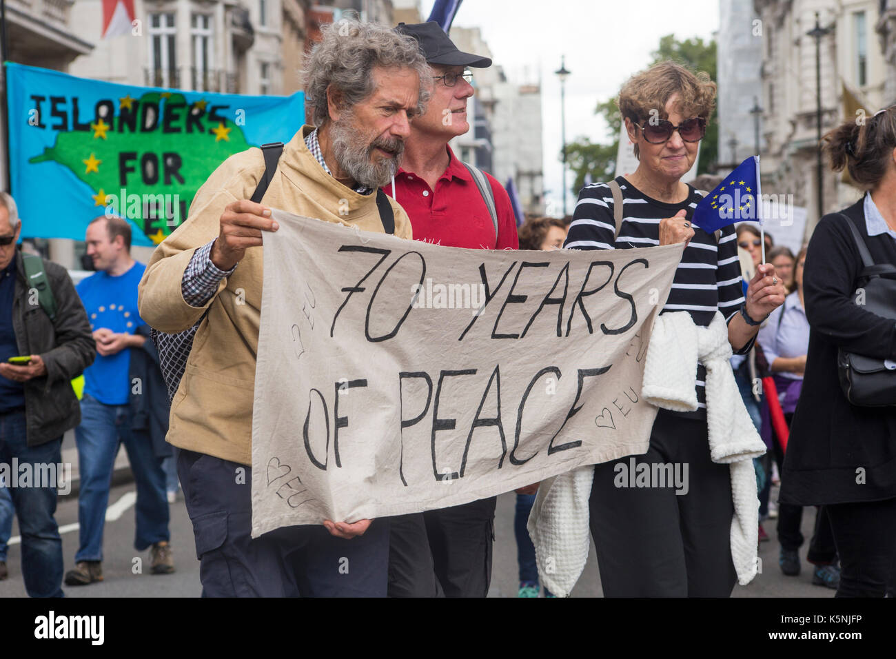 Londres, Royaume-Uni. 9 Septembre, 2017. La sortie Brexit pro-UE rassemblement à Londres a été suivi par des dizaines de milliers de personnes Crédit : Richard avis/Alamy Live News Banque D'Images