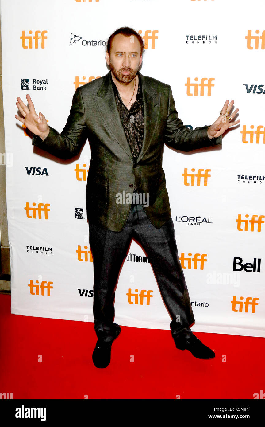 Toronto, Canada. 9 septembre, 2017. Nicolas Cage participant à la 'maman et papa' premiere au cours de la 42e festival international du film de Toronto à Ryerson Theatre sur septembre 09, 2017 à Toronto, Canada Crédit : geisler-fotopress/Alamy live news Banque D'Images