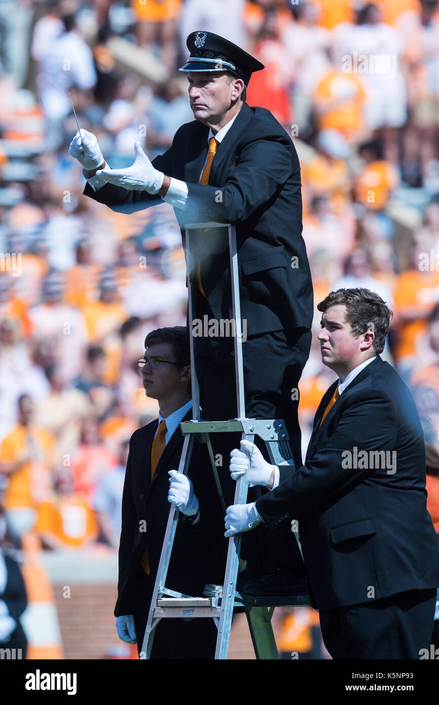 09 septembre 2017 : New York bénévoles band effectue avant la NCAA Football match entre les bénévoles de l'Université du Tennessee et de l'Indiana State platanes à Neyland Stadium à Knoxville, TN/CSM Gangloff Tim Banque D'Images
