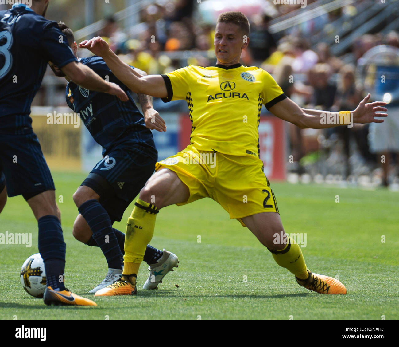 9 septembre 2017 : Columbus Crew sc defender jukka raitala (2) se bat pour la balle contre Kansas city's christian3361 dans leur match au stade mapfre. Columbus, Ohio. brent clark/Alamy live news Banque D'Images 9 septembre 2017 : Columbus Crew sc defender jukka raitala (2) se bat pour la balle contre Kansas city's christian3361 dans leur match au stade mapfre. Columbus, Ohio. brent clark/Alamy live news Banque D'Images