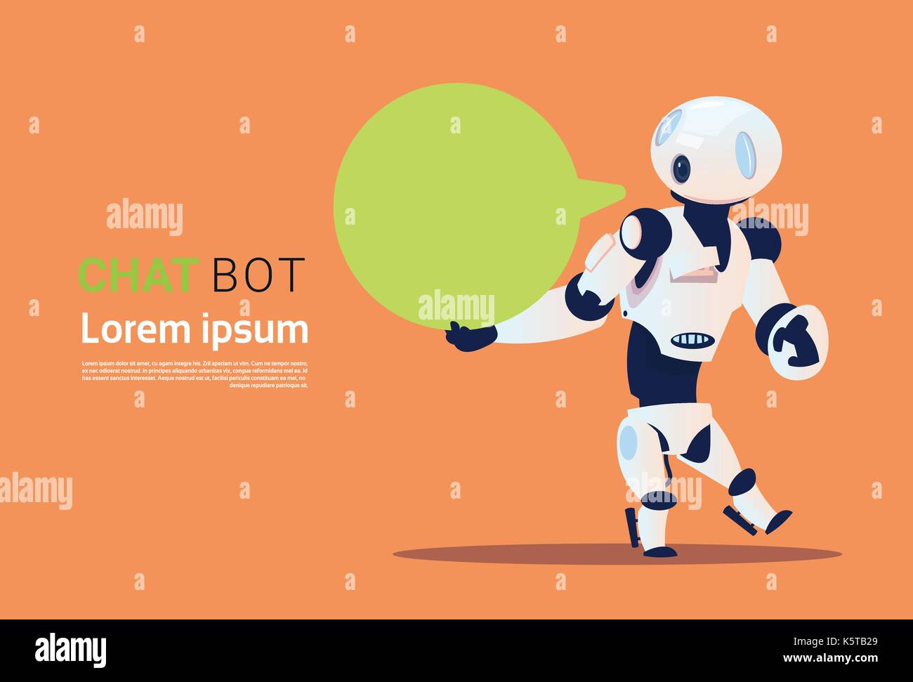 Chat bot, robots d'assistance virtuelle élément de site web ou applications mobiles, concept d'intelligence artificielle Illustration de Vecteur