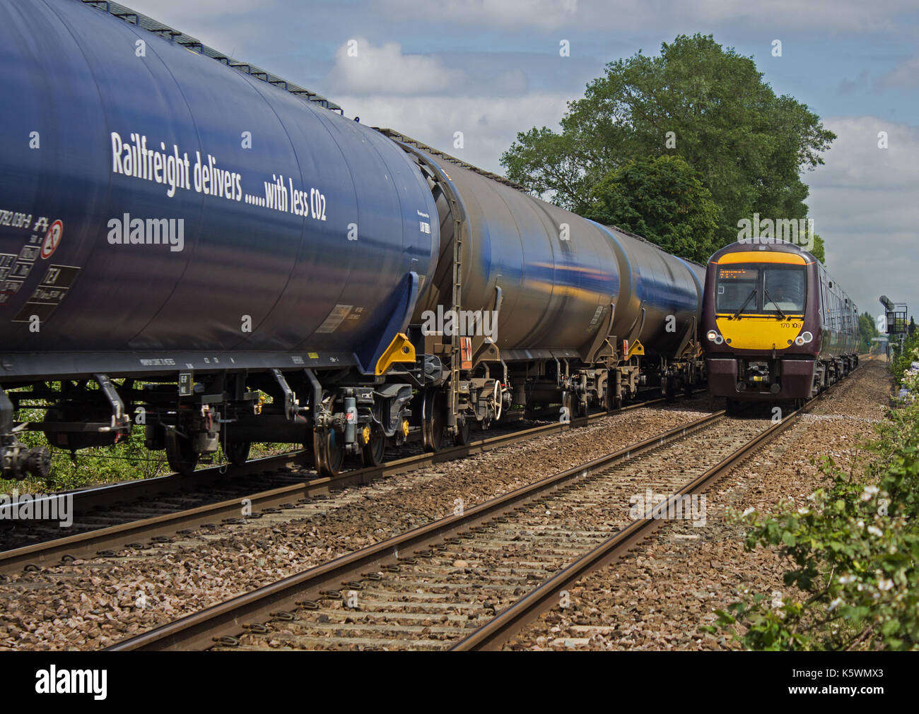 Le passage des trains Banque D'Images