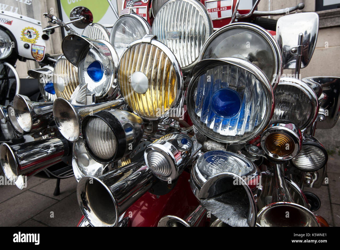 Ace cafe reunion 2017 Brighton burn-up, des milliers de motards se sont rendus à la ville de Brighton, convergeant sur madeira drive pour la moto annuel r Banque D'Images