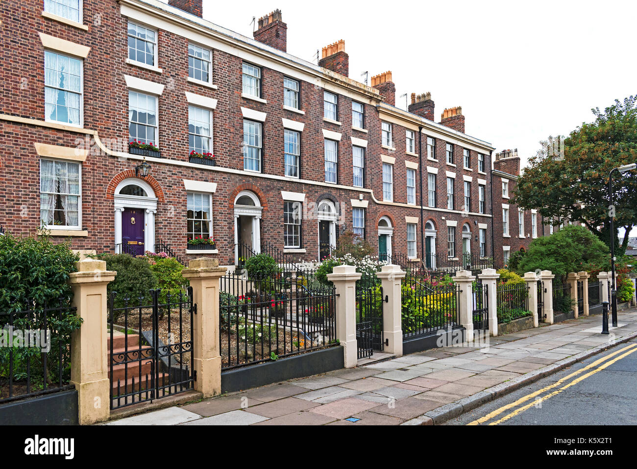 Maison de ville de style géorgien dans le quartier géorgien, Liverpool, Angleterre, Grande-Bretagne, Royaume-Uni. Banque D'Images