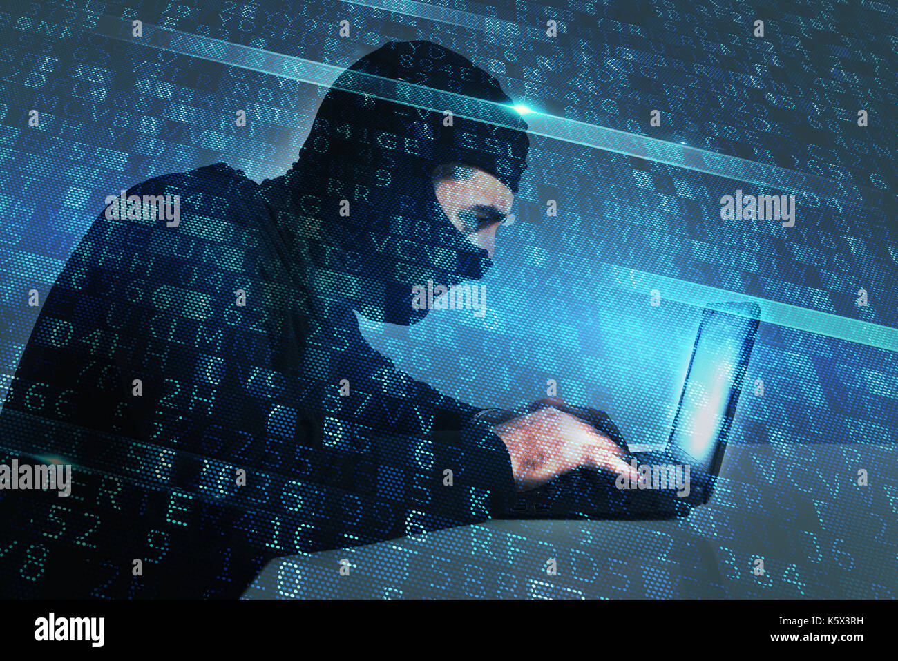 Hacker crée une backdoor accès sur un ordinateur. concept de sécurité de l'internet Banque D'Images