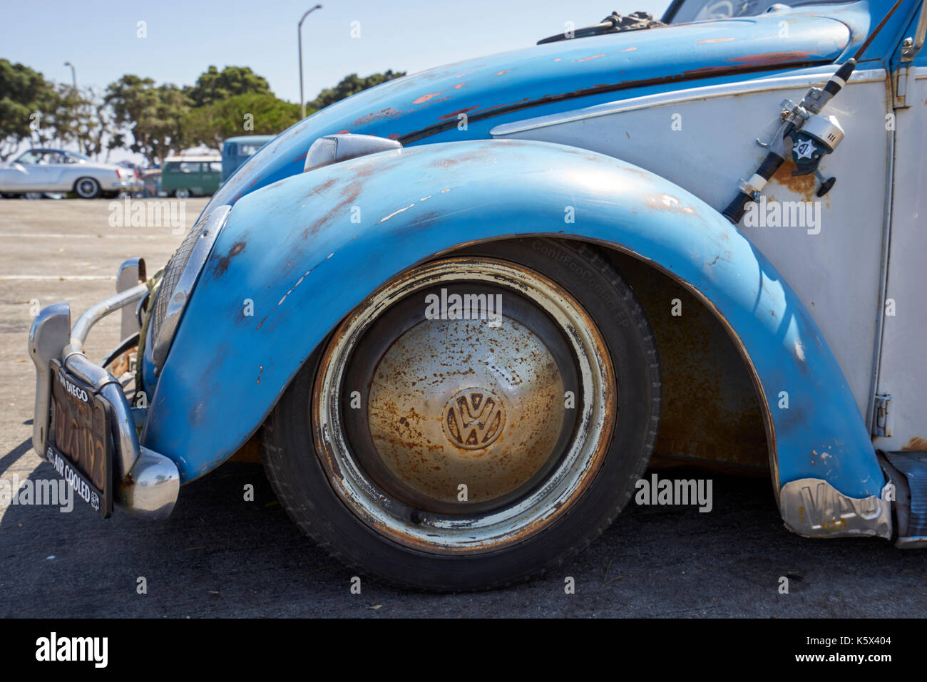 Les amateurs de voitures allemand se rassemblent pour socialiser et afficher leurs voitures vintage volkwagen Banque D'Images