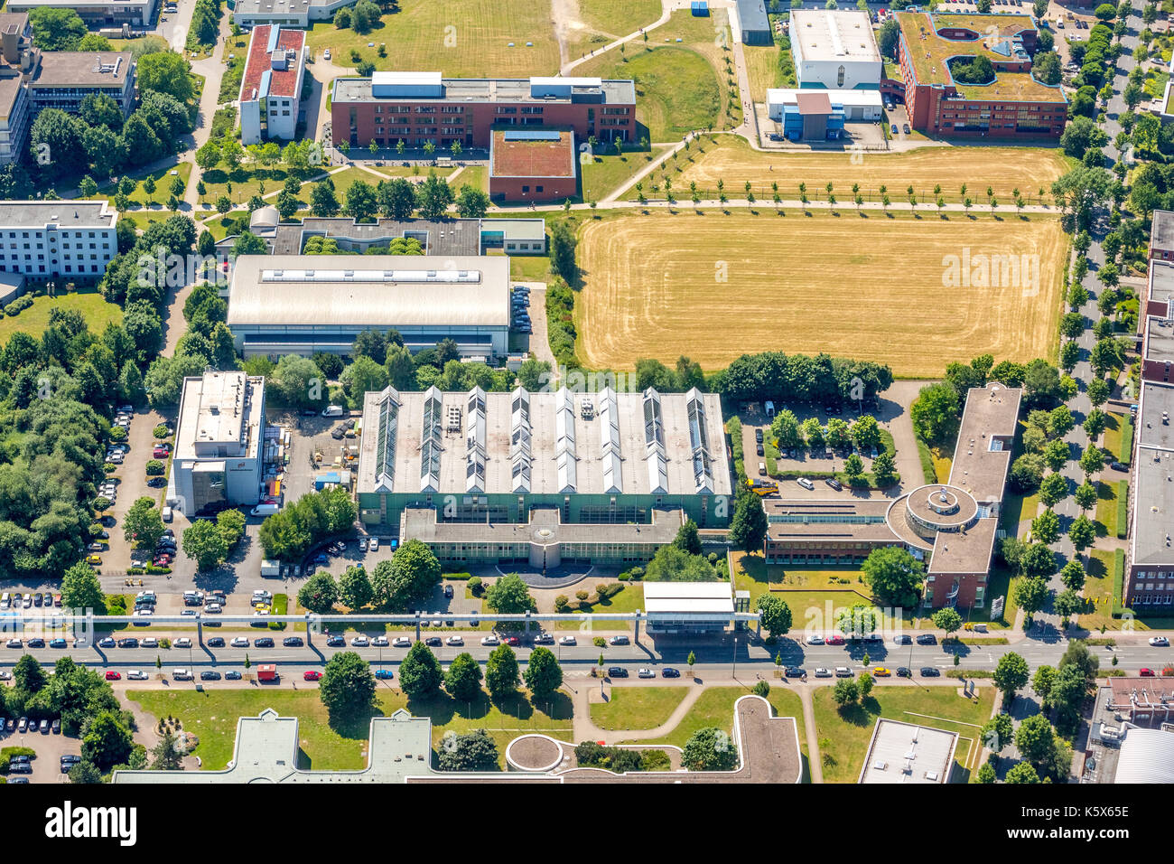 TechnologieParkDortmund sur le campus de l'Université de Dortmund, Dortmund, région de la Ruhr, Rhénanie-du-Nord-Westphalie, Allemagne Dortmund, Europe, vie aérienne Banque D'Images
