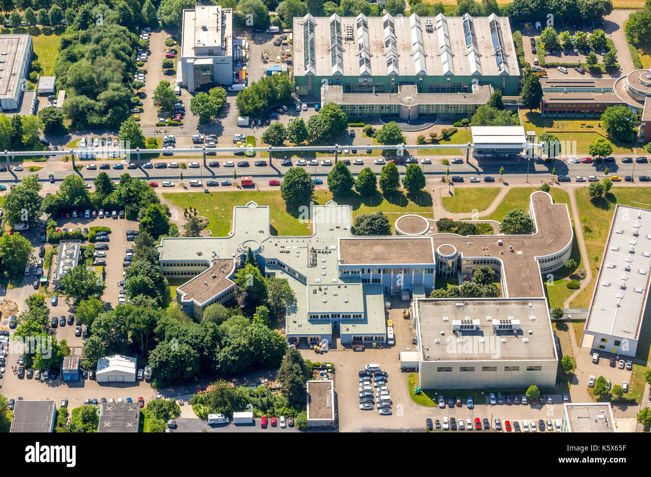 TechnologieParkDortmund sur le campus de l'Université de Dortmund, Dortmund, région de la Ruhr, Rhénanie-du-Nord-Westphalie, Allemagne Dortmund, Europe, vie aérienne Banque D'Images