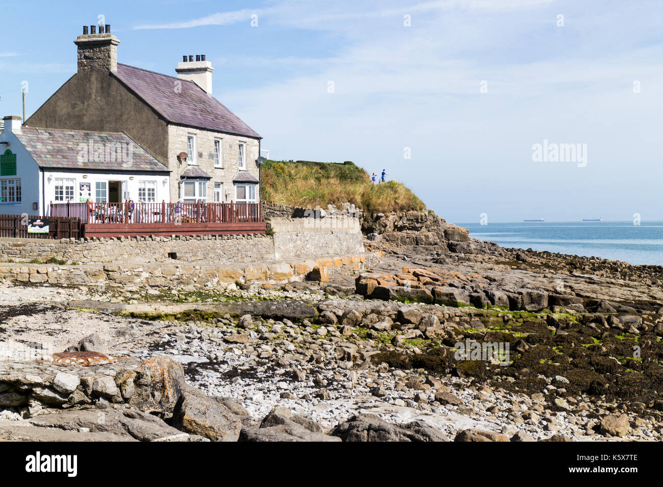 Cafe, Benllech, Anglesey, au nord du Pays de Galles, Royaume-Uni, UK, lors d'une journée ensoleillée Banque D'Images