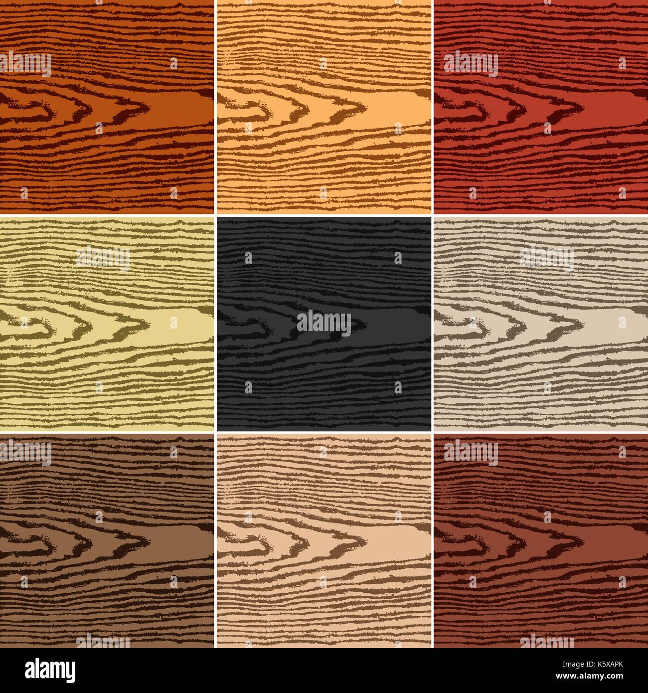 9 couleurs bois texture background. set 05 réaliste vide plank avec cercles annuels ans. blank natural pattern modèle swatch carré taille toile. Illustration de Vecteur