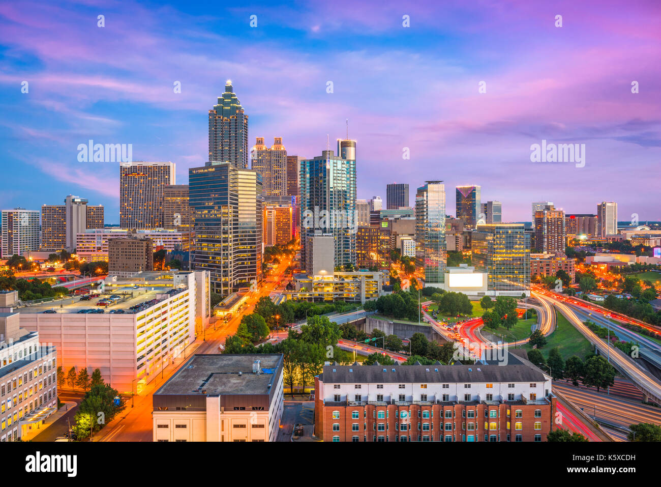 Atlanta Georgia Blue Skyline Verre à Shot Avec Lettres Blanches