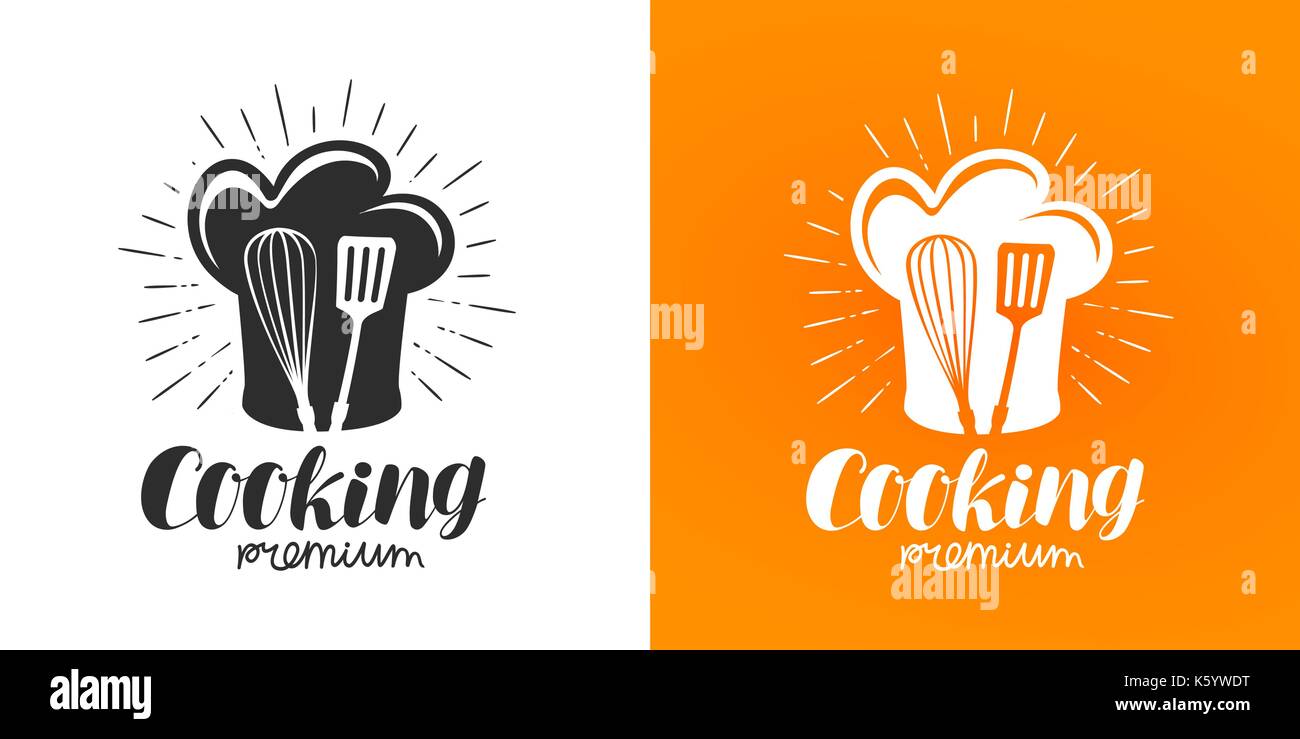 Le logo ou l'étiquette de cuisine cuisine, cuisine.. l'icône illustration vecteur lettrage Illustration de Vecteur