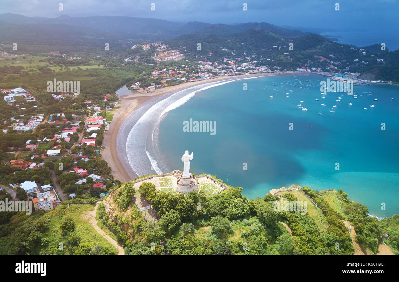 Destination Voyage au Nicaragua. San Juan del sur panorama ville Banque D'Images
