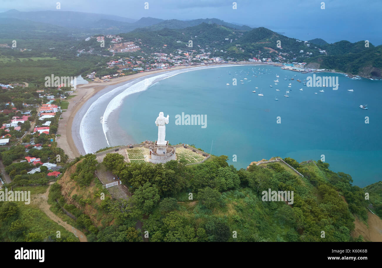 Célèbre destination touristique dans le Nicaragua. San Juan del sur ville pour les surfeurs Banque D'Images