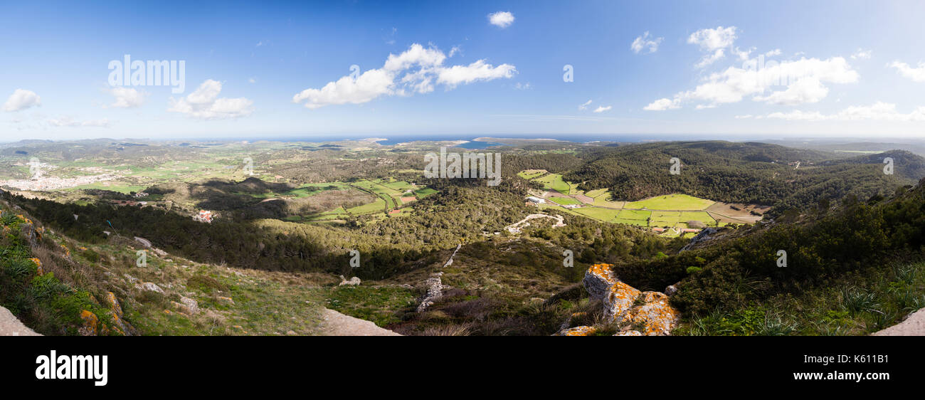 Vue panoramique depuis le monte toro à Minorque Banque D'Images