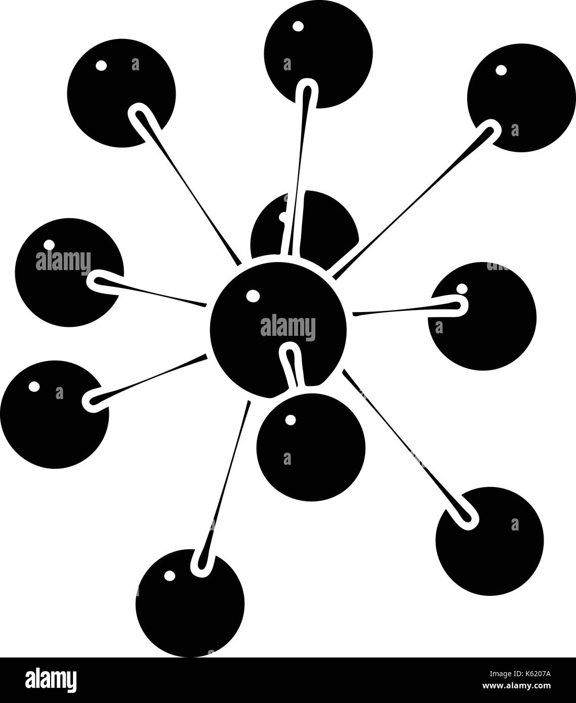 Molécule crésols, icône de style simple. Illustration de Vecteur