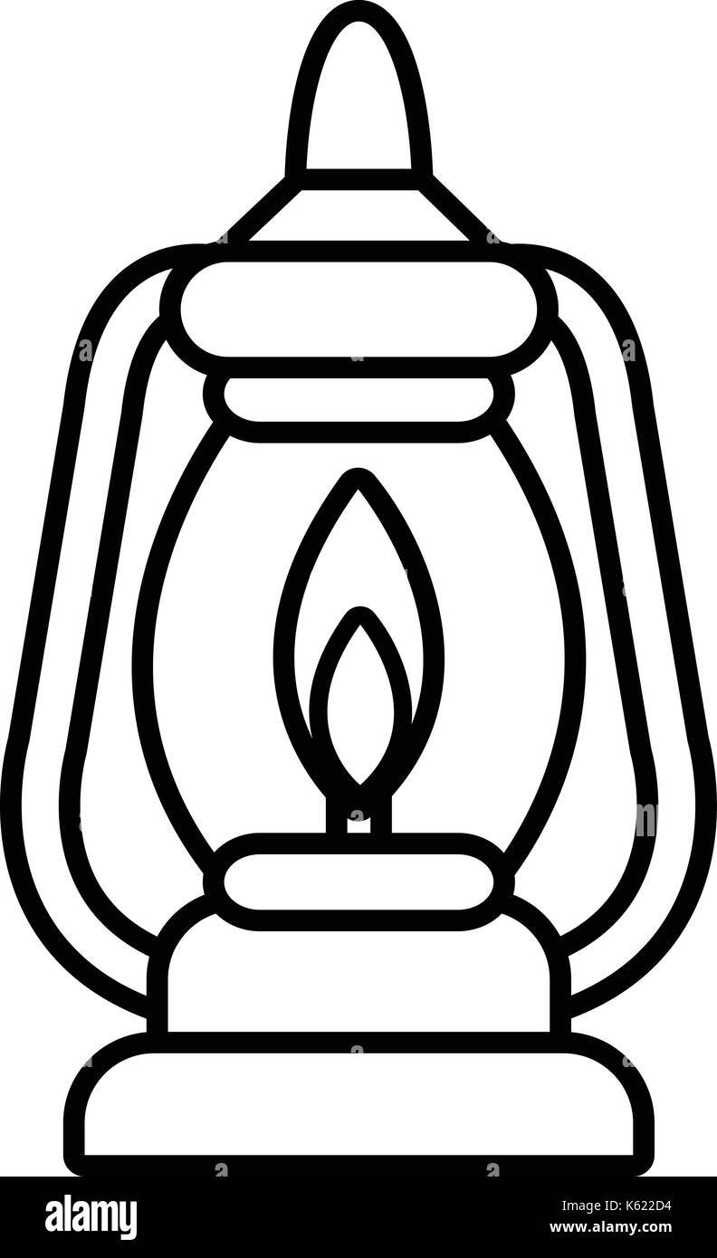 L'icône lampe minière , style contour Illustration de Vecteur