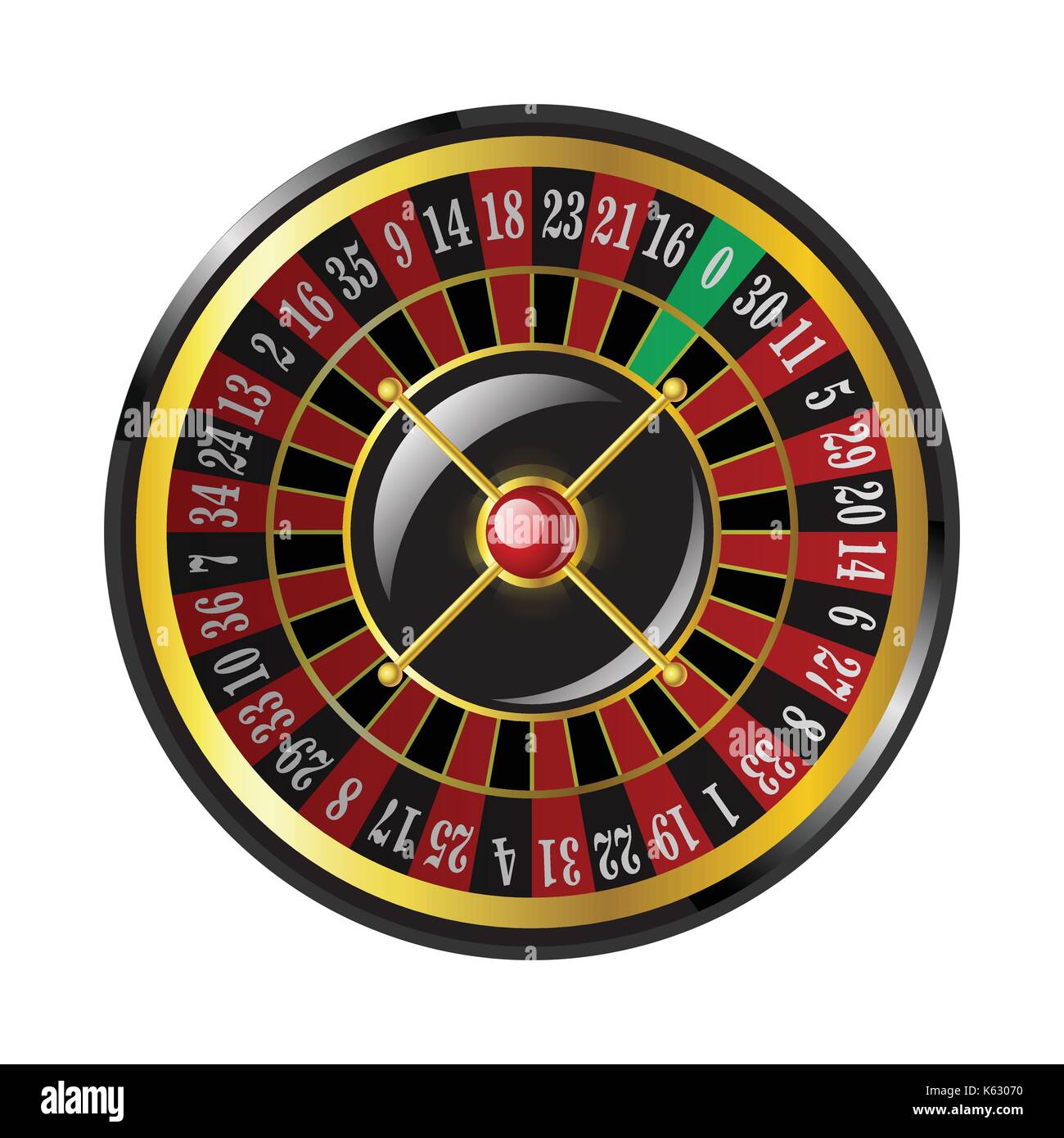 Roulette casino - modern vector clip art illustration isolé sur fond blanc. Le jeu, chance, fortune concept. Utiliser ce clip art de haute qualité fo Illustration de Vecteur