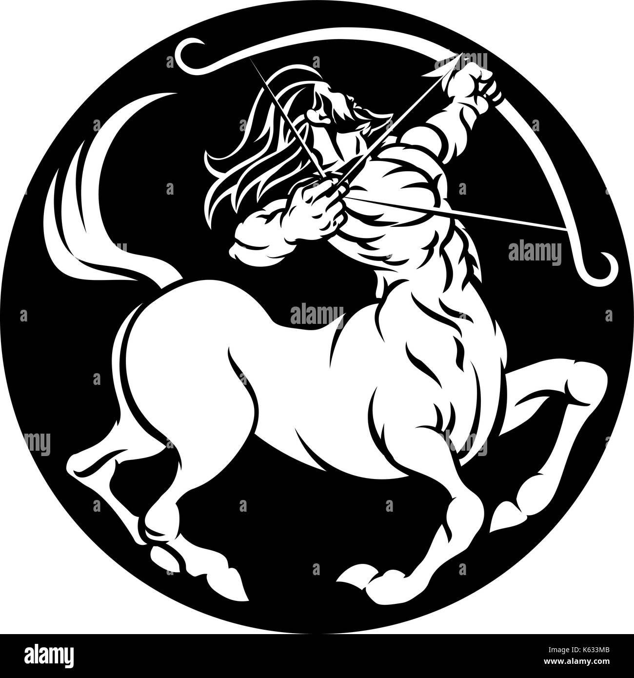 Signe astrologique sagittaire centaure Illustration de Vecteur