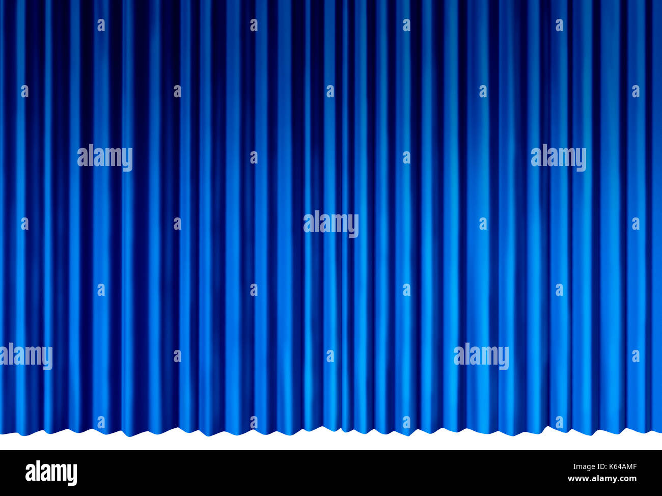 Rideaux bleu indigo comme objet cool rideaux de velours qui représente l'étape de divertissement théâtral isolé sur un fond blanc comme un 3d illustration. Banque D'Images