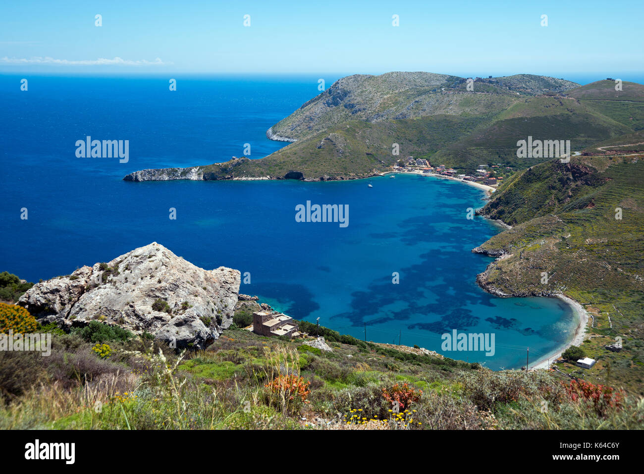 Bay, porto kagio, mani, Laconie, Péloponnèse, Grèce Banque D'Images