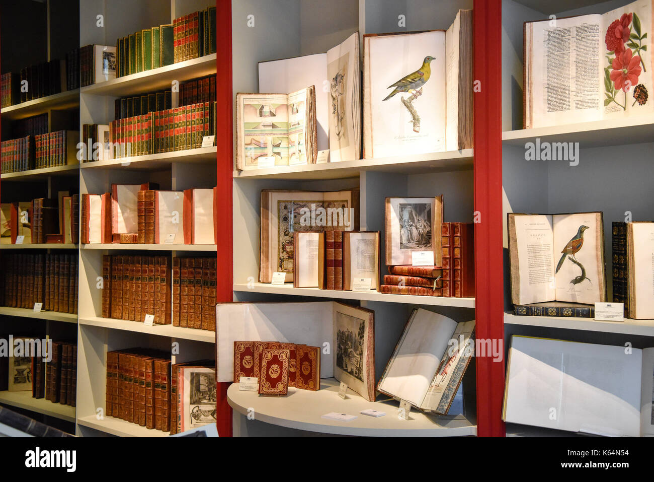 Paris. Sep 11, 2017. photo prise sur sept. 11, 2017 montre des livres anciens à la biennale 'Paris' à Paris, France. une semaine la biennale paris 2017 a débuté le lundi au Grand Palais à Paris. Cette année, l'exposition a attiré 93 exposants montrant leurs morceaux de meubles anciens, de bijoux, de tableaux, d'horloges, montres, etc. crédit : chen yichen/Xinhua/Alamy live news Banque D'Images
