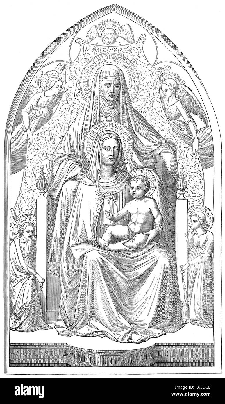 Sainte Anne, la mère de Marie avec l'enfant Jésus Banque D'Images