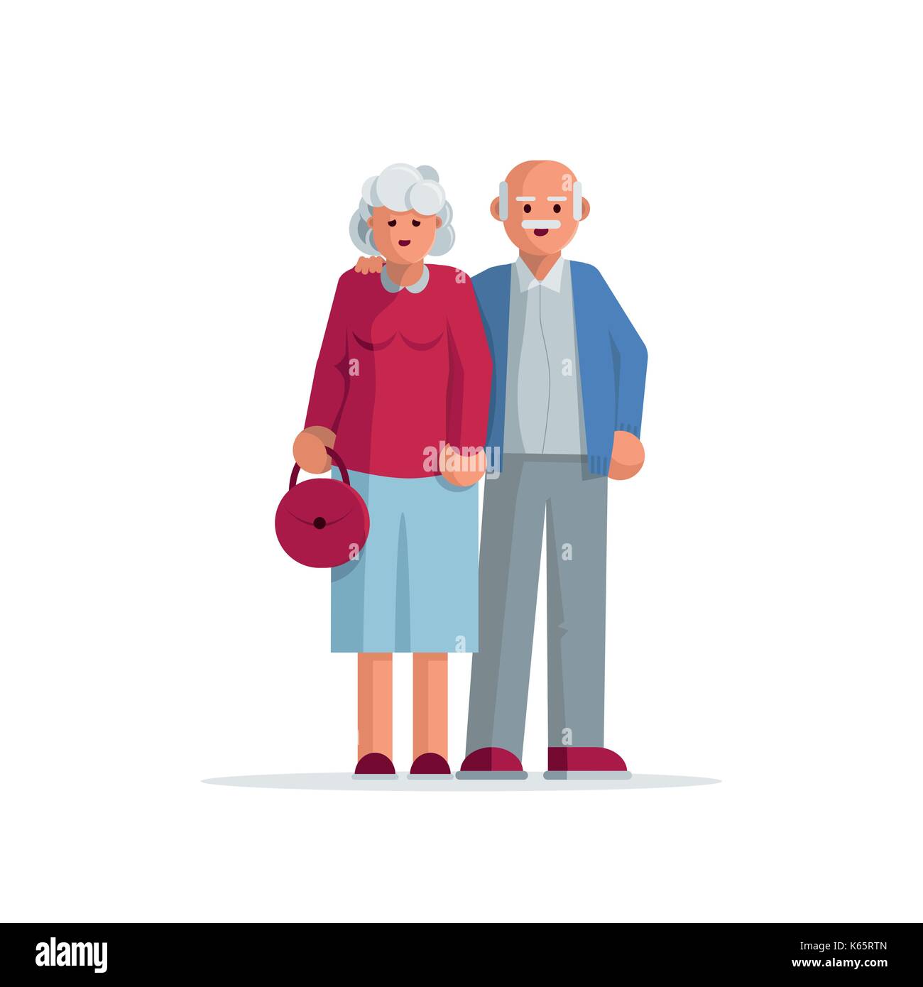 Personnes âgées heureux couple. vector illustration de caractères. Illustration de Vecteur