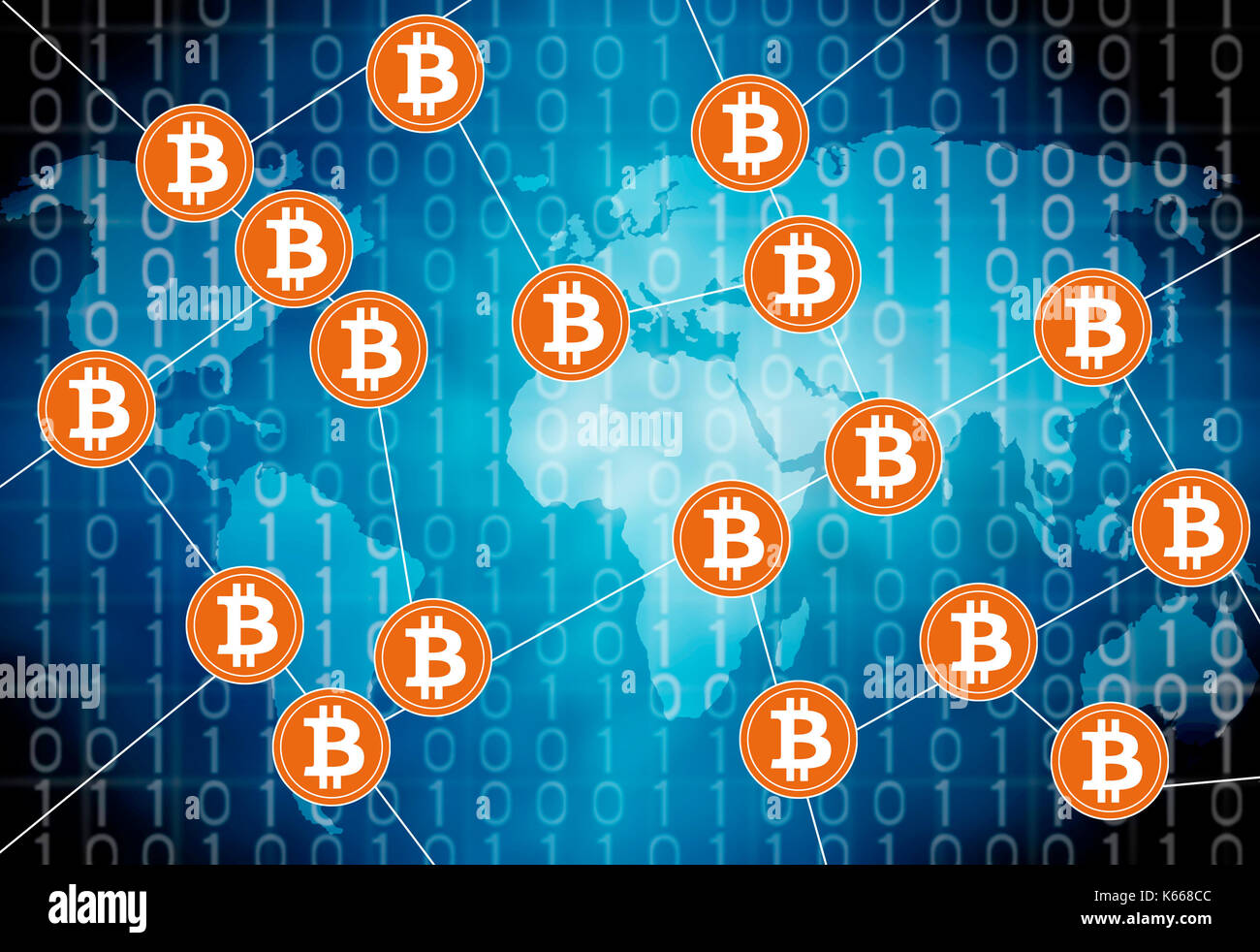 Concept de chaîne bloc bitcoin Banque D'Images