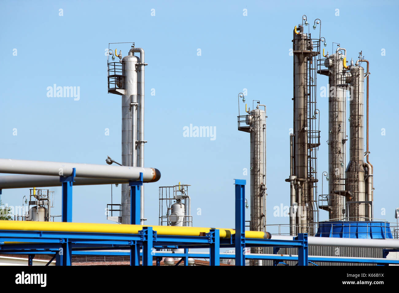 Zone de l'industrie de la raffinerie usine pétrochimique Banque D'Images