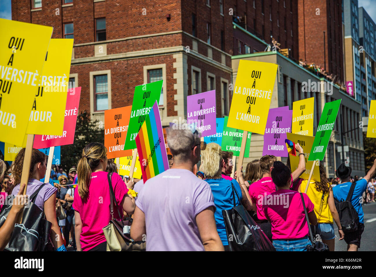 Parade gay à Montréal, événement estival au Québec canada Banque D'Images