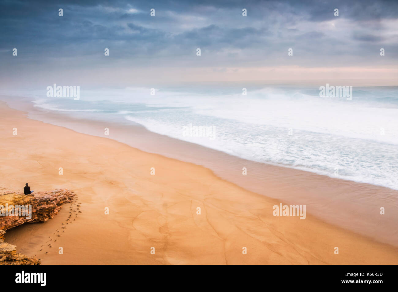Paysage de Praia do Norte, Nazaré, Portugal Banque D'Images