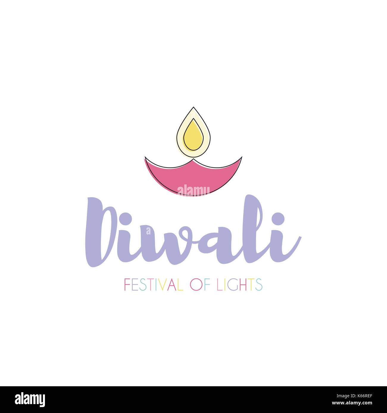 Happy diwali conception texte Illustration de Vecteur