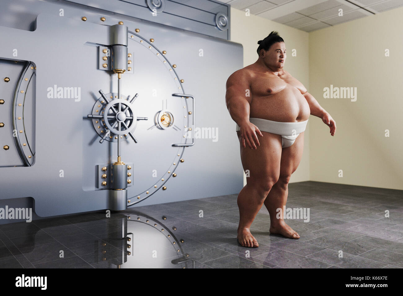 Lutteur de sumo gardant vault Banque D'Images Lutteur de sumo gardant vault Banque D'Images