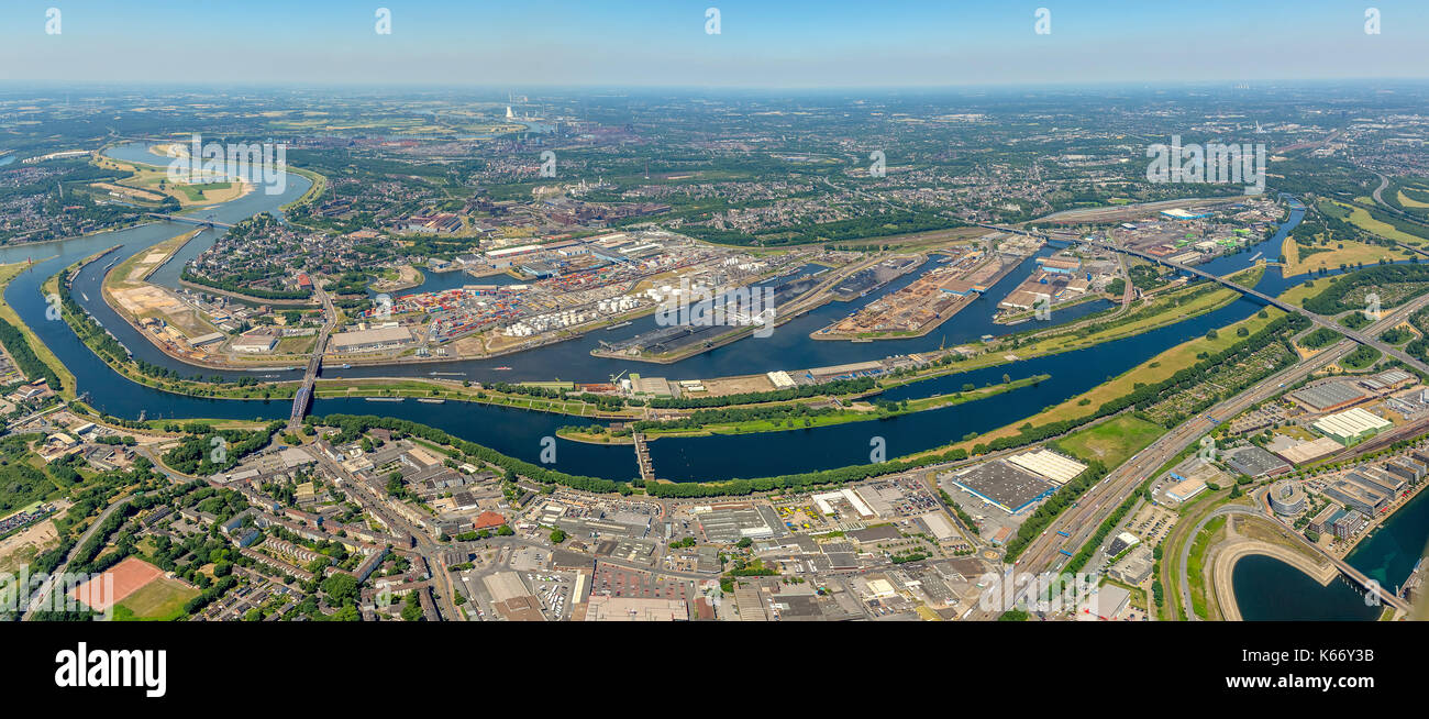 Duisburg hafen ag, duisport, Mercator, port de l'île panorama, la navigation intérieure, la logistique, le port du Rhin, de la Ruhr, Duisburg, NORDRHEIN-WESTFALEN, Allemagne, Banque D'Images