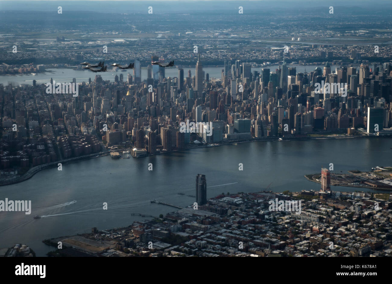 F-15E Strike Eagle Fly-over à New York Banque D'Images