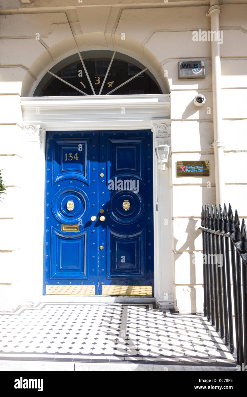 Entrée de Harley Street Clinique de Fertilité Banque D'Images