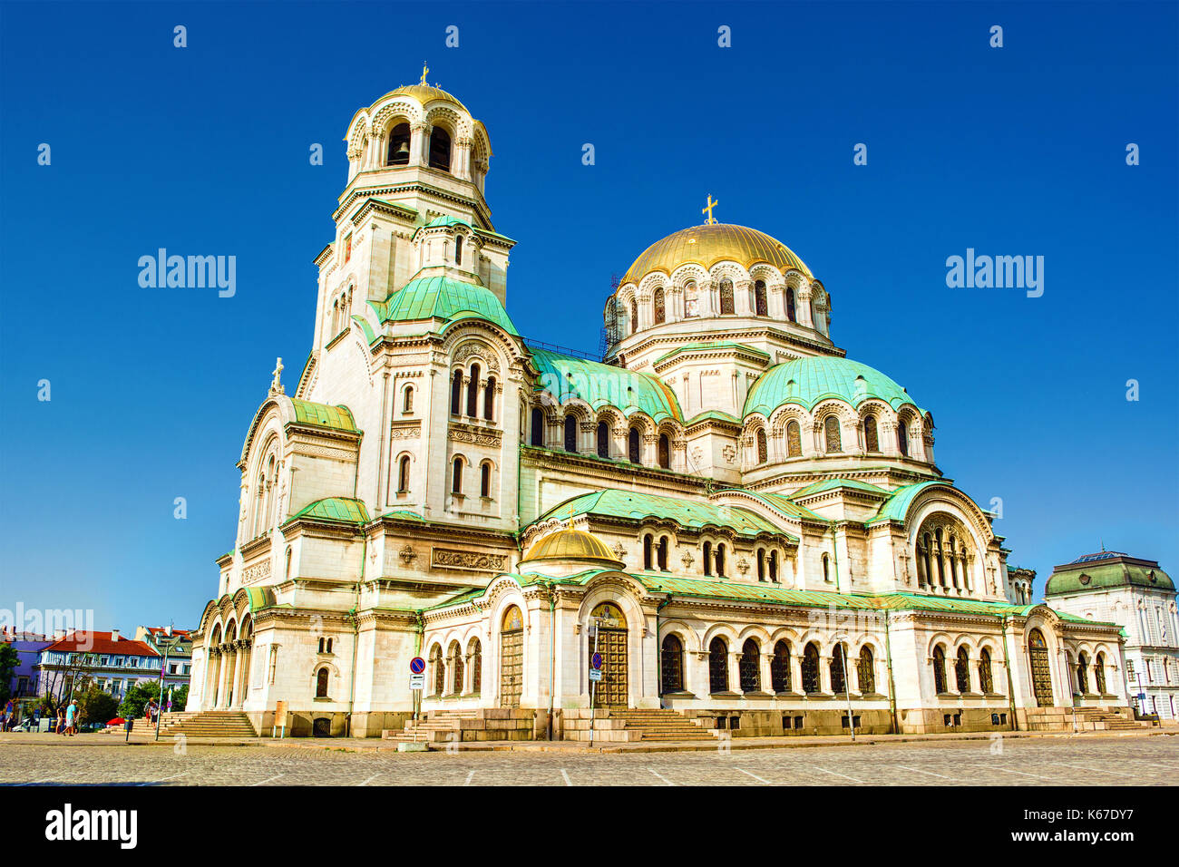 Cathédrale Alexandre Nevsky à Sofia (Bulgarie), technique HDR Banque D'Images