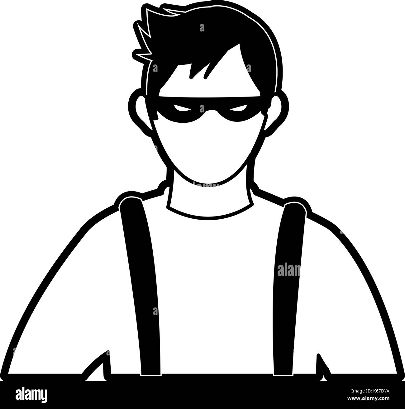 Hacker mâle droit avatar Illustration de Vecteur