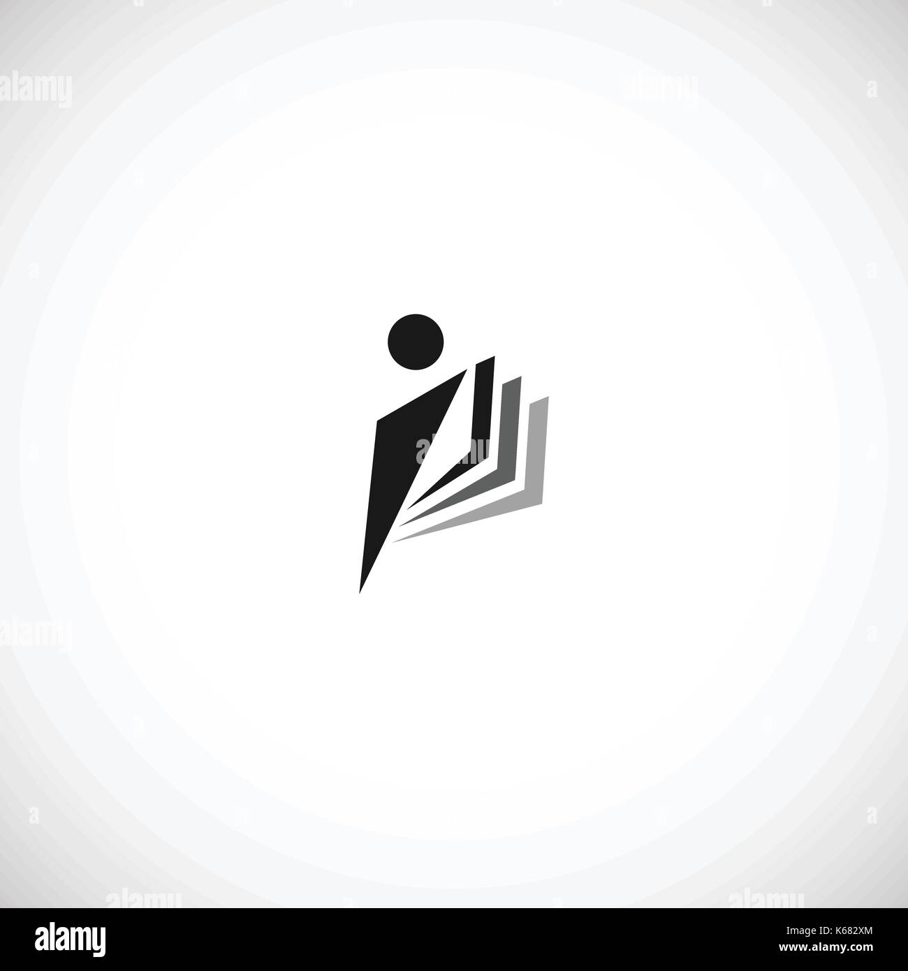 Couleur noir abstrait isolé de l'éducation et apprendre à l'école et l'université, le logo d'adresses, des silhouettes humaines sur fond blanc Logo illustration vecteur symbole de l'enseignement. Illustration de Vecteur