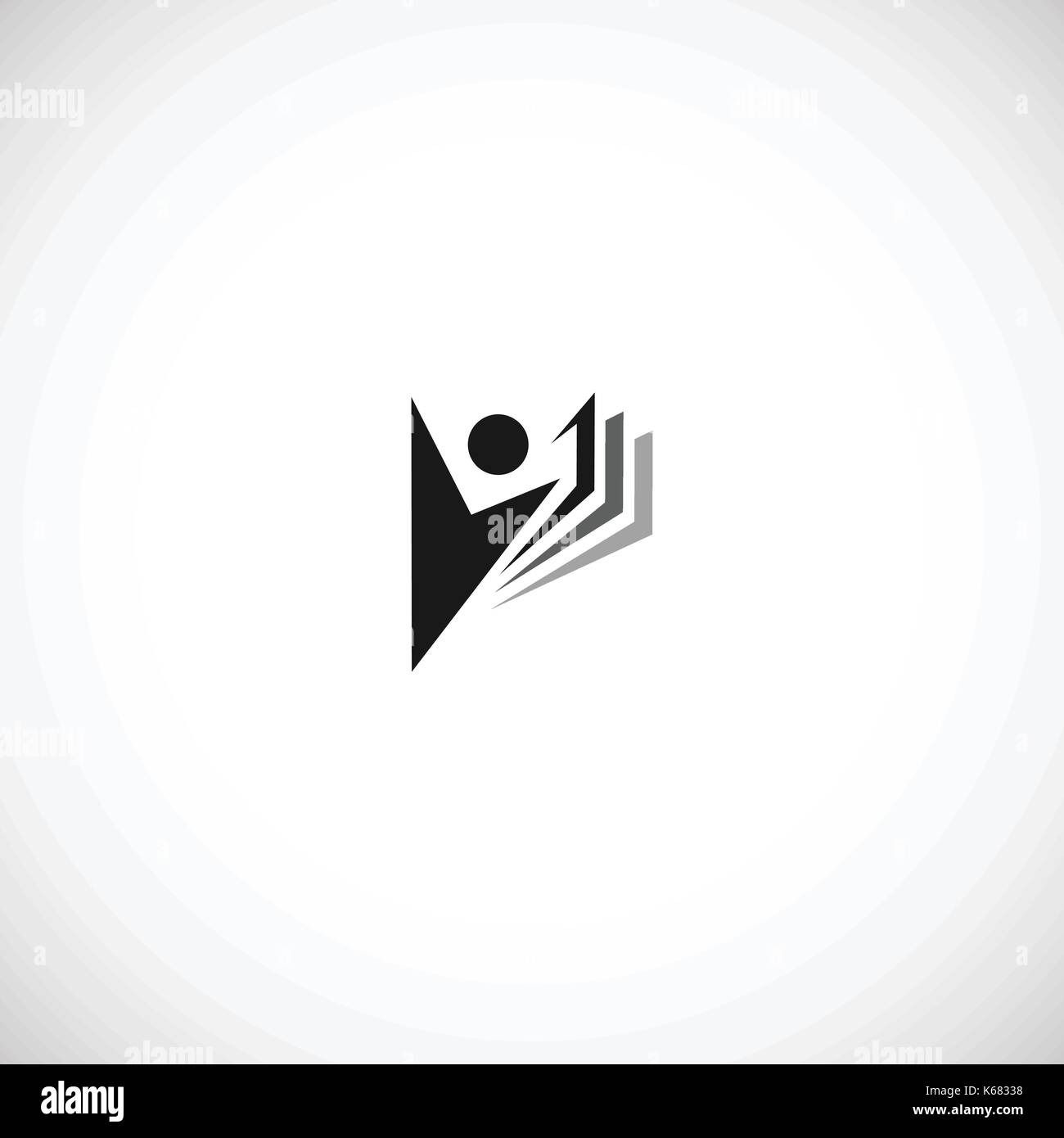 Couleur noir abstrait isolé de l'éducation et apprendre à l'école et l'université, le logo d'adresses, des silhouettes humaines sur fond blanc Logo illustration vecteur symbole de l'enseignement. Illustration de Vecteur